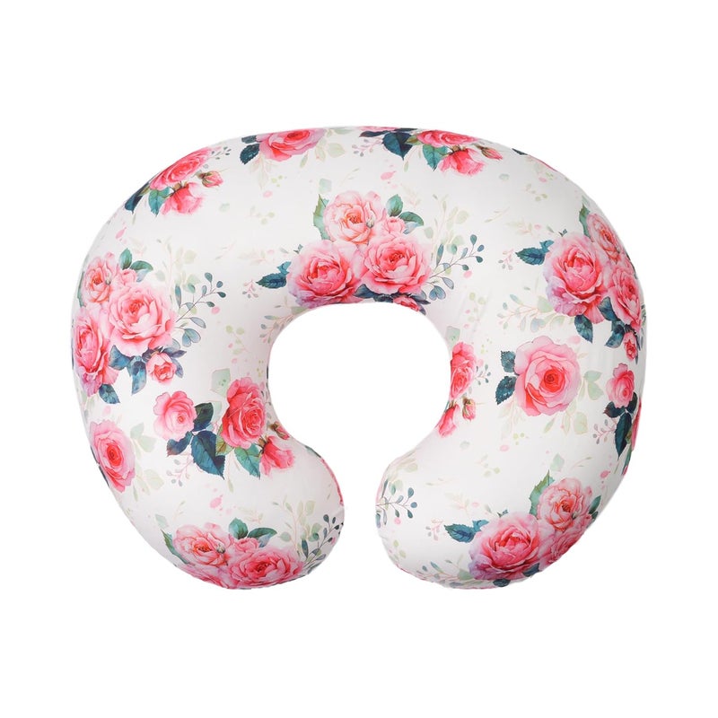 wirein Nursing Pillow Cover, Soft Stretchy Removable Slipcover for Breastfeeding Pillows,Comfortable Nursing Pillow Case for Infant Baby Boys Girls Newborn,Floral - Image 1